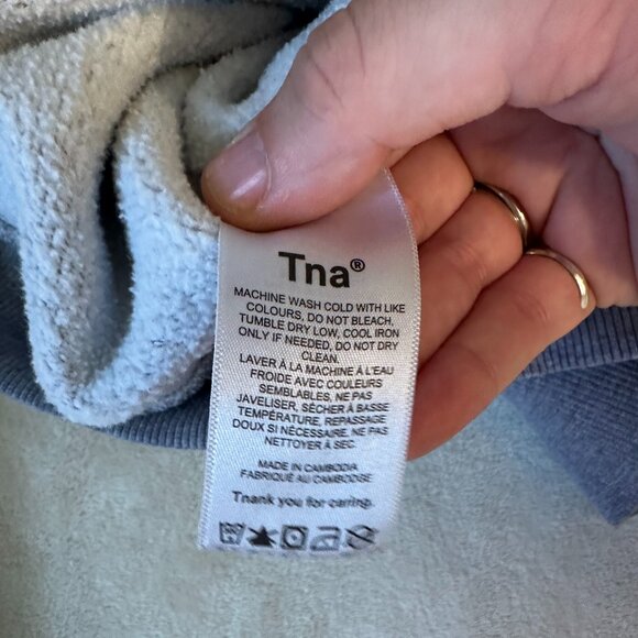 Aritzia TNA Cozy Fleece Perfect Crew Sweatshirt XL (OLD LOGO) - Picture 6 of 7